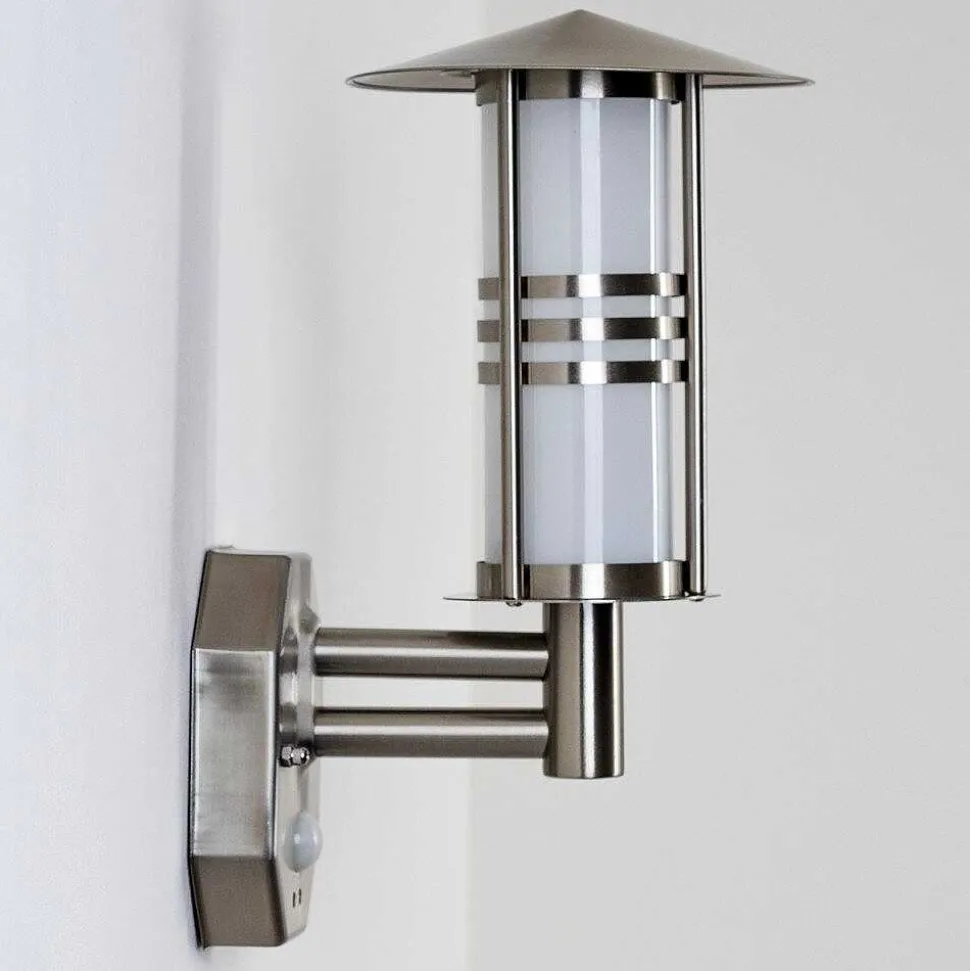 Lampe Murale D'Exterieur Forli Acier Inoxydable, 1 Lumiere, Detecteur De Mouvement