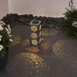 Lampe Solaire Ajman Led Cuivre, Argente, 1 Lumiere