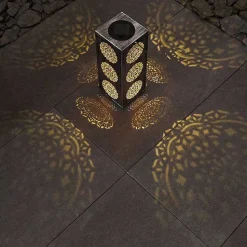 Lampe Solaire Ajman Led Cuivre, Argente, 1 Lumiere