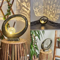 Lampe Solaire Benevento Led Or, Noir, 1 Lumiere