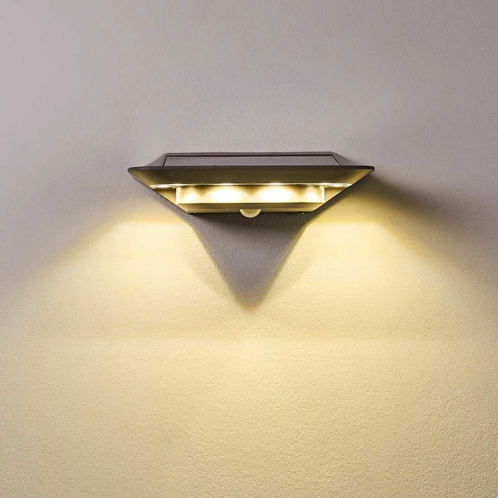 Lampe Solaire Camden Led Gris, 1 Lumiere, Detecteur De Mouvement