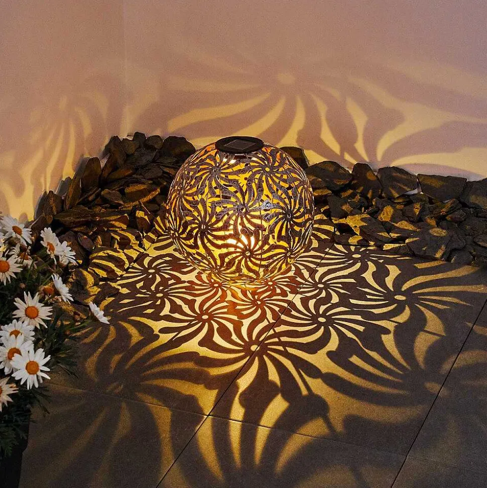 Lampe Solaire Gilbert Led Argent Oxyde, Or, 1 Lumiere