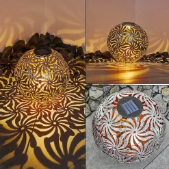 Lampe Solaire Gilbert Led Argent Oxyde, Or, 1 Lumiere