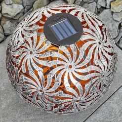 Lampe Solaire Gilbert Led Argent Oxyde, Or, 1 Lumiere