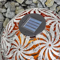 Lampe Solaire Gilbert Led Argent Oxyde, Or, 1 Lumiere