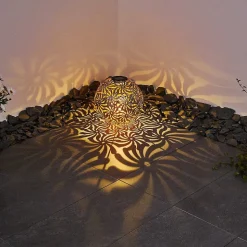 Lampe Solaire Gilbert Led Argent Oxyde, Or, 1 Lumiere