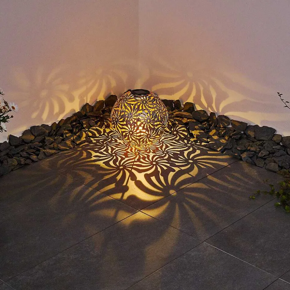 Lampe Solaire Gilbert Led Argent Oxyde, Or, 1 Lumiere