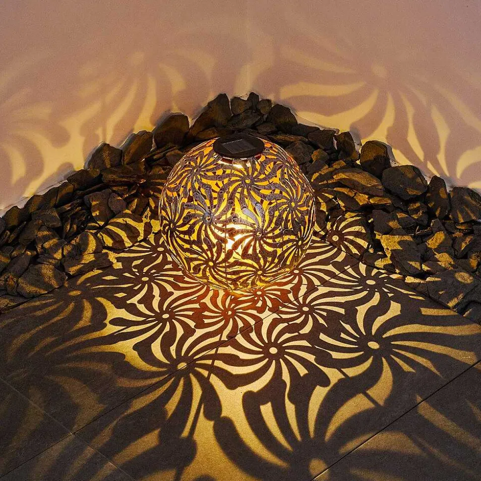 Lampe Solaire Gilbert Led Argent Oxyde, Or, 1 Lumiere