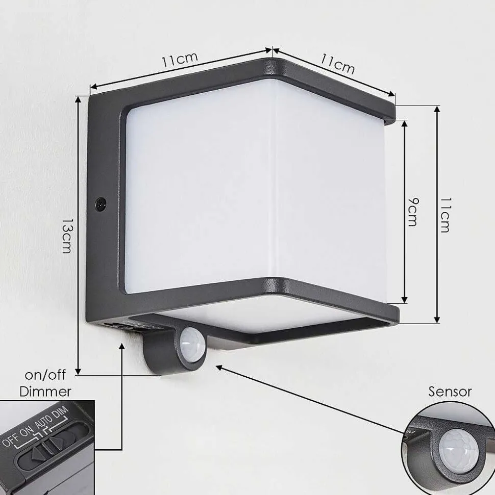 Lampe Solaires Burseryd Led Anthracite, 1 Lumiere, Detecteur De Mouvement