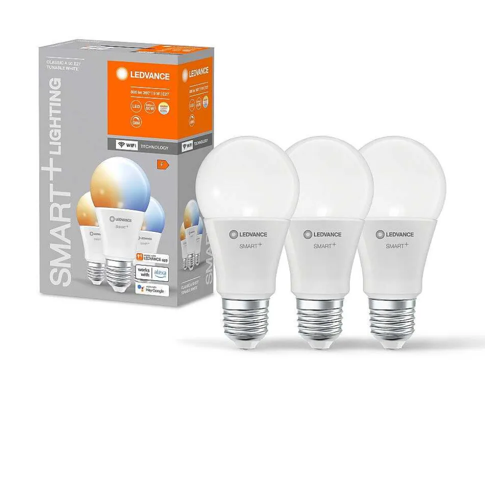 Ledvance Smart+ Wifi Lot De 3 Led E27 9 Watt 2700-6500 Kelvin 806 Lumen