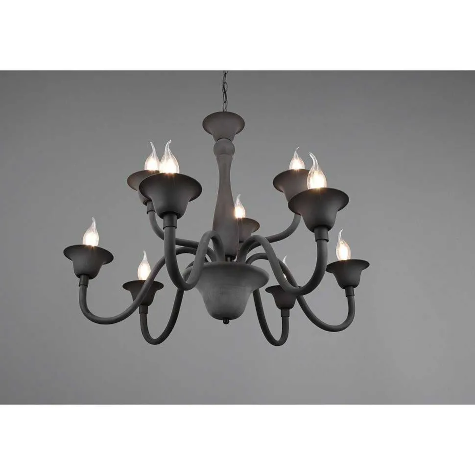 Lustre Trio Elsa Anthracite, 9 Lumieres