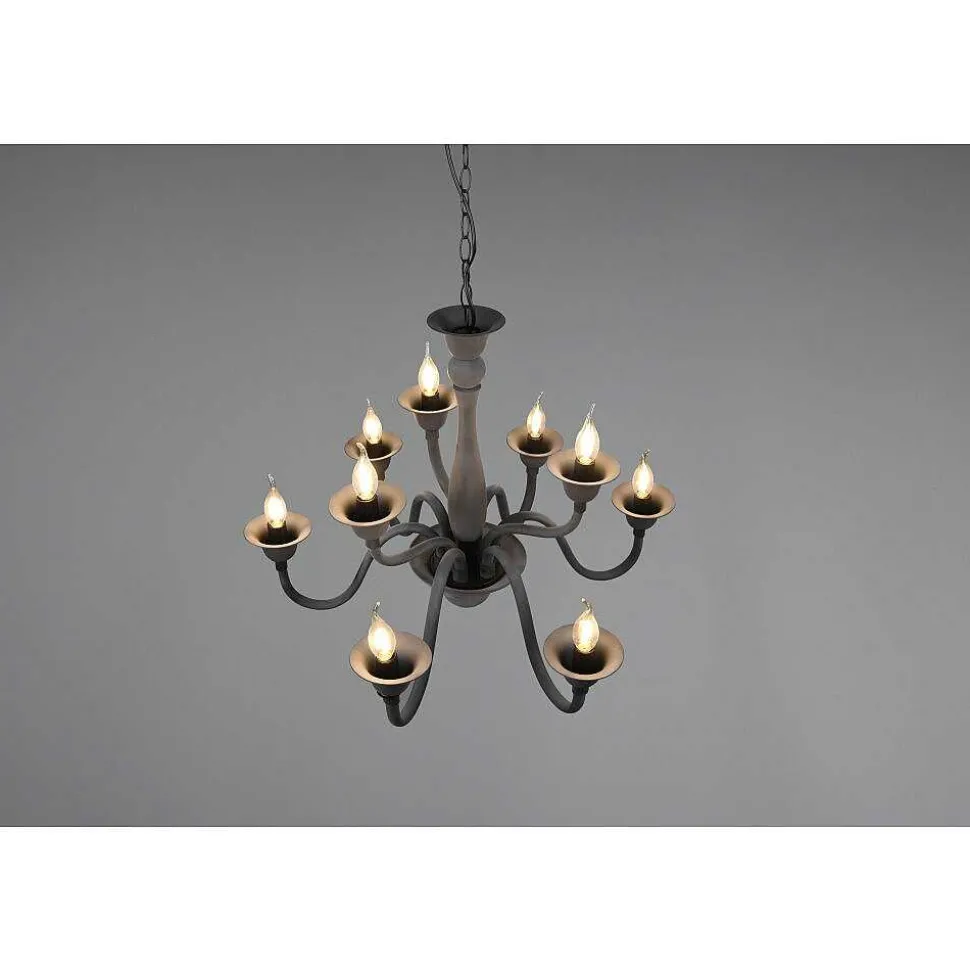 Lustre Trio Elsa Anthracite, 9 Lumieres
