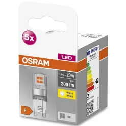 Osram Led Base Pin Lot De 5 Led G9 1,9 Watt 2700 Kelvin 200 Lumen