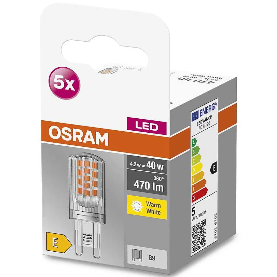 Osram Led Base Pin Lot De 5 Led G9 4,2 Watt 2700 Kelvin 470 Lumen