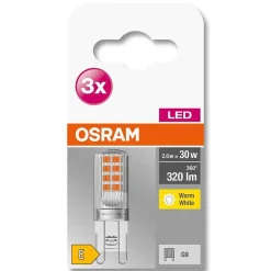 Osram Led Base Pin Set De 3 Ampoules G9 2,6 Watt 2700 Kelvin 320 Lumen