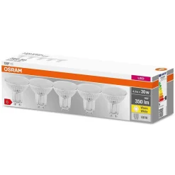 Osram Lot De 5 Led Gu10 4,3 Watt 2700 Kelvin 350 Lumen