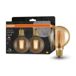 Osram Vintage 1906 Lot De 2 Led E27 6,5 Watt 2400 Kelvin 725 Lumen