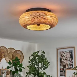 Plafonnier 50 Cm Bauro Noir, 4 Lumieres, Telecommandes