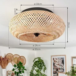 Plafonnier 50 Cm Bauro Noir, 4 Lumieres, Telecommandes