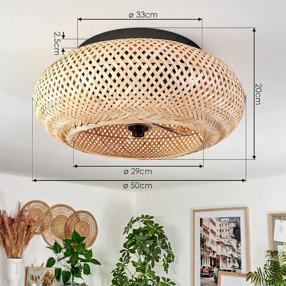 Plafonnier 50 Cm Bauro Noir, 4 Lumieres, Telecommandes