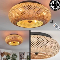 Plafonnier 50 Cm Bauro Noir, 4 Lumieres, Telecommandes