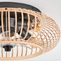 Plafonnier 50 Cm Oravi Noir, 4 Lumieres, Telecommandes