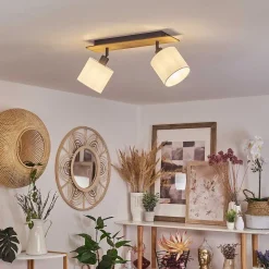 Plafonnier Alsen Bois Fonce, Noir, 2 Lumieres