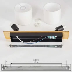 Plafonnier Alsen Ecru, Noir, 2 Lumieres