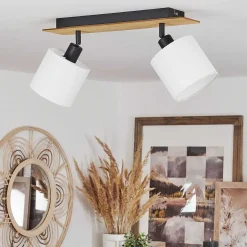 Plafonnier Alsen Ecru, Noir, 2 Lumieres