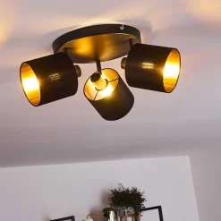 Plafonnier Alsen Noir, 3 Lumieres
