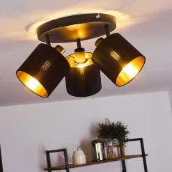 Plafonnier Alsen Noir, 3 Lumieres
