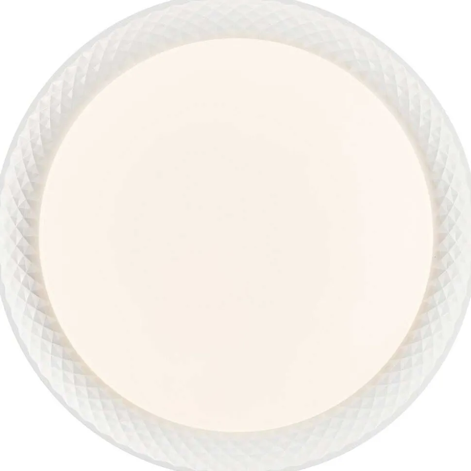 Plafonnier Brilliant Burlie Led Blanc, 1 Lumiere, Telecommandes, Changeur De Couleurs