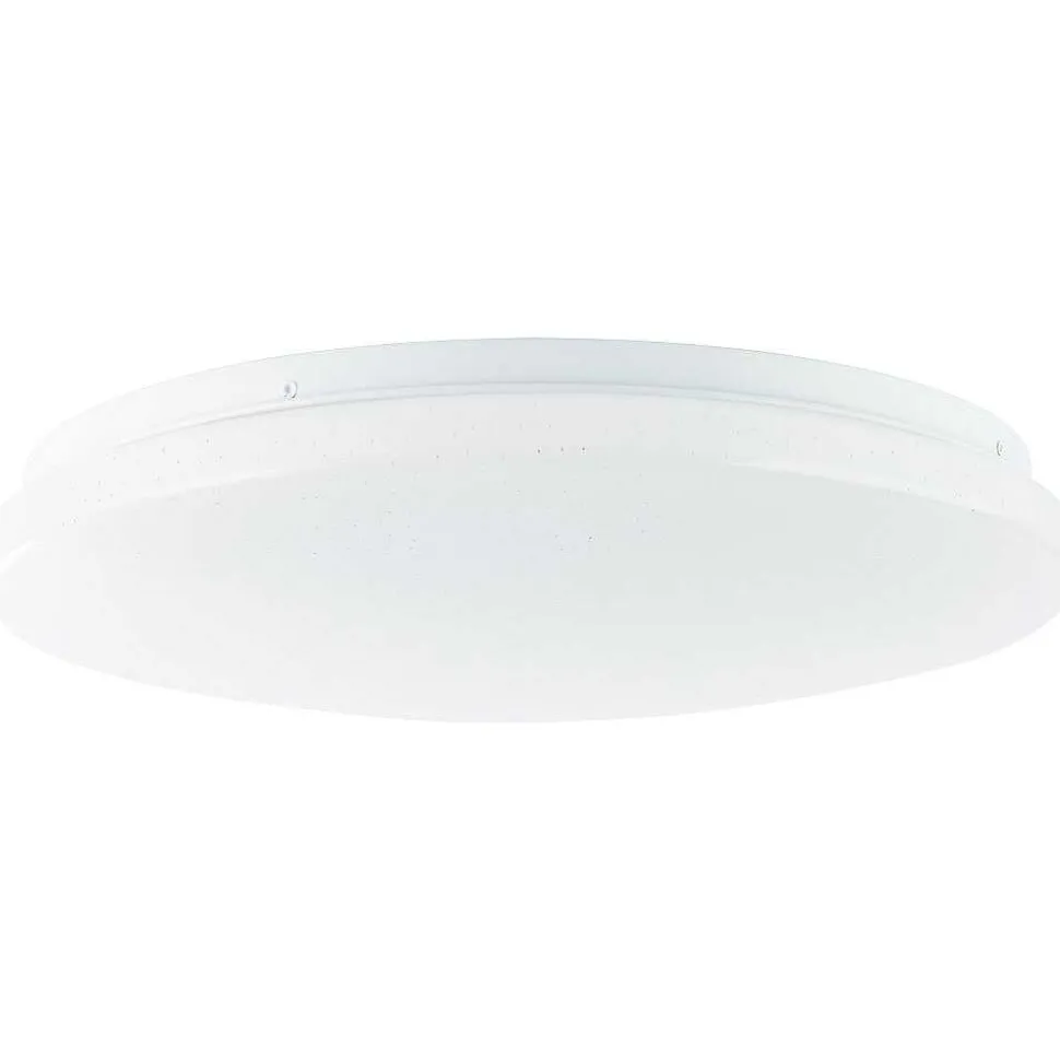 Plafonnier Brilliant Heddy Led Blanc, 1 Lumiere, Telecommandes, Changeur De Couleurs