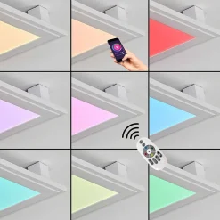 Plafonnier Crum Led Blanc, 1 Lumiere, Telecommandes