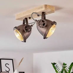 Plafonnier Herford Bois Clair, 2 Lumieres