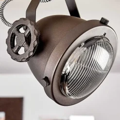 Plafonnier Herford Bois Clair, Cuivre, 3 Lumieres