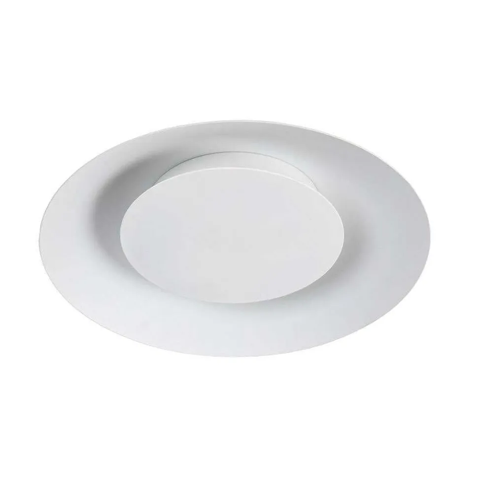 Plafonnier Lucide Foskal Led Blanc, 1 Lumiere
