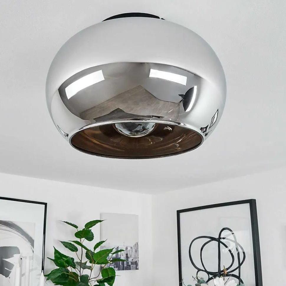 Plafonnier Molloy Chrome, Fume, 1 Lumiere