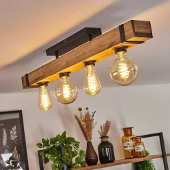 Plafonnier Montgomery Ecru, Noir, 4 Lumieres