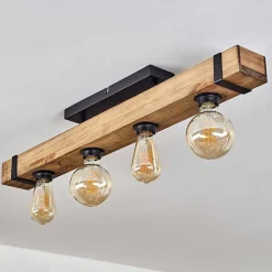 Plafonnier Montgomery Ecru, Noir, 4 Lumieres