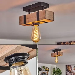 Plafonnier Montgomery Ecru, Noir, 1 Lumiere