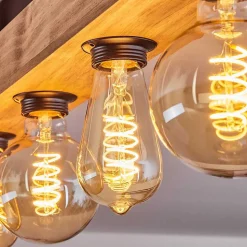 Plafonnier Montgomery Ecru, Noir, 5 Lumieres