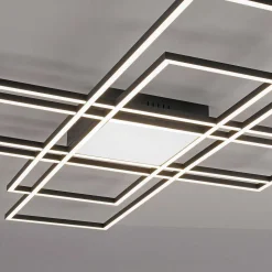 Plafonnier Paul Neuhaus Q-Asmin Led Noir, 2 Lumieres, Telecommandes