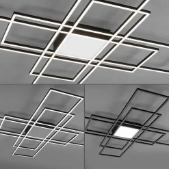 Plafonnier Paul Neuhaus Q-Asmin Led Noir, 2 Lumieres, Telecommandes