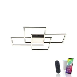 Plafonnier Paul Neuhaus Q-Asmin Led Noir, 1 Lumiere, Telecommandes
