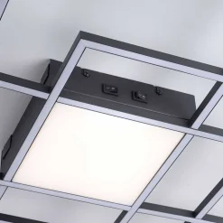 Plafonnier Paul Neuhaus Q-Asmin Led Noir, 1 Lumiere, Telecommandes