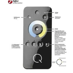 Plafonnier Paul Neuhaus Q-Amy Led Acier Inoxydable, 6 Lumieres, Telecommandes