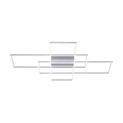 Plafonnier Paul Neuhaus Q-Inigo Led Nickel Mat, 3 Lumieres, Telecommandes
