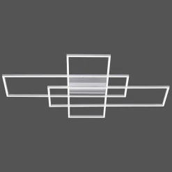 Plafonnier Paul Neuhaus Q-Inigo Led Nickel Mat, 3 Lumieres, Telecommandes