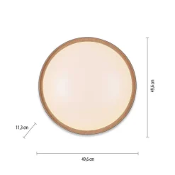 Plafonnier Paul Neuhaus Q-Emilia Led Gris, Couleur Bois, 1 Lumiere, Telecommandes